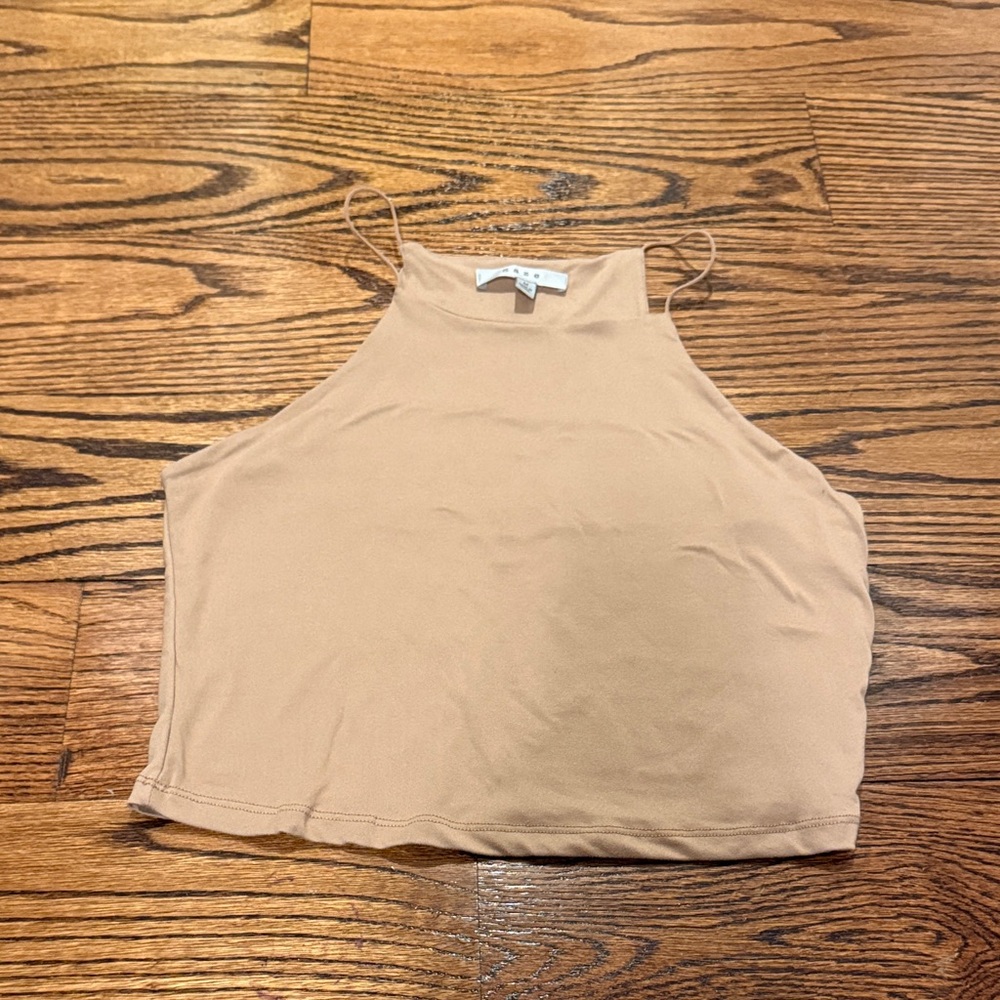 Gaze Tan High-Neck Tank Top